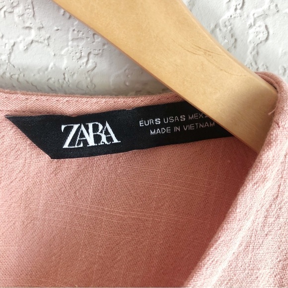 Zara Ruffle Yoke Cotton Blouse Cotton Peach - Picture 4 of 11